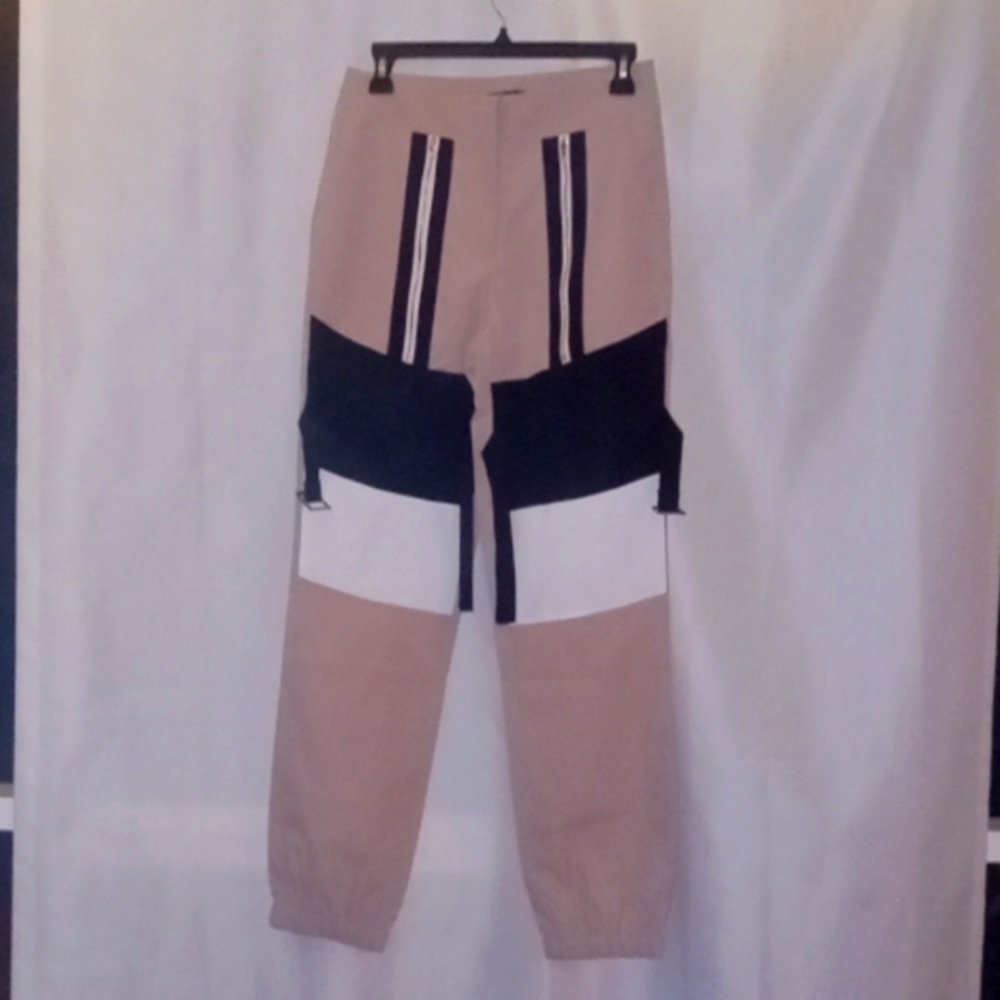 Never worn pink black white chic me pants
